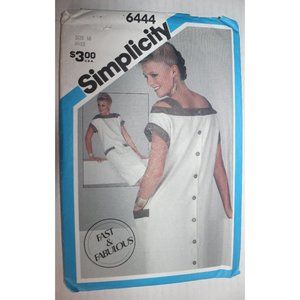 UNCUT Simplicity 6444 sewing pattern 80s DRESS vtg